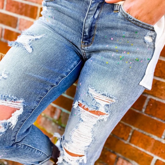 Judy Blue Jeans Judy Blue Paint Splatter Boyfriend Denim Poshmark